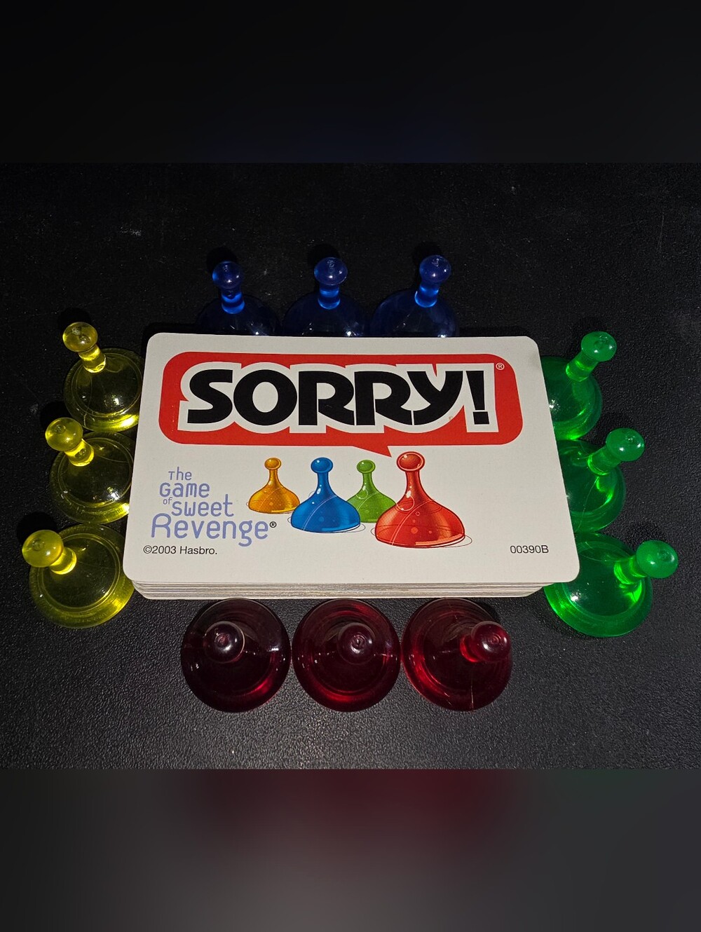 Vintage 2005 Sorry Game Replacement Pieces Cards Clear Pawns- Complete
